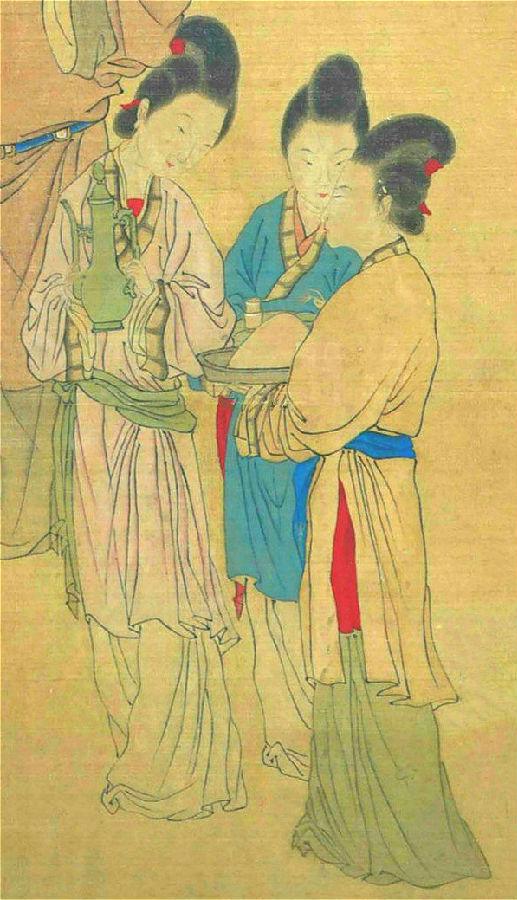 每周一品之一四三:春分|清代《簪花照镜图》条幅